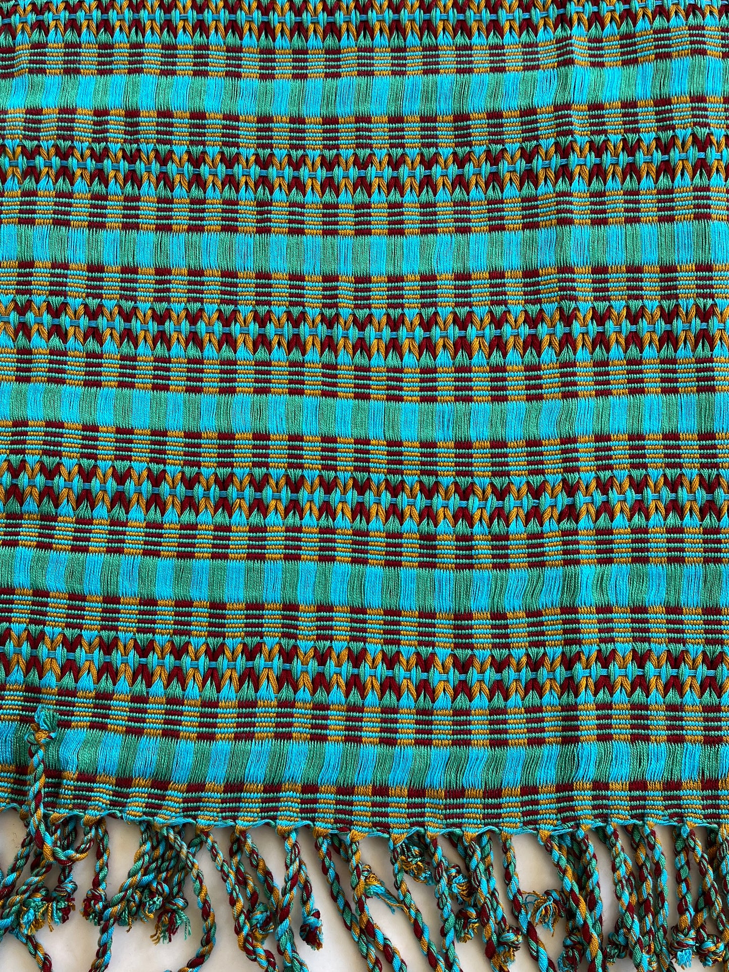 Turquoise and Copper Scarf/Throw