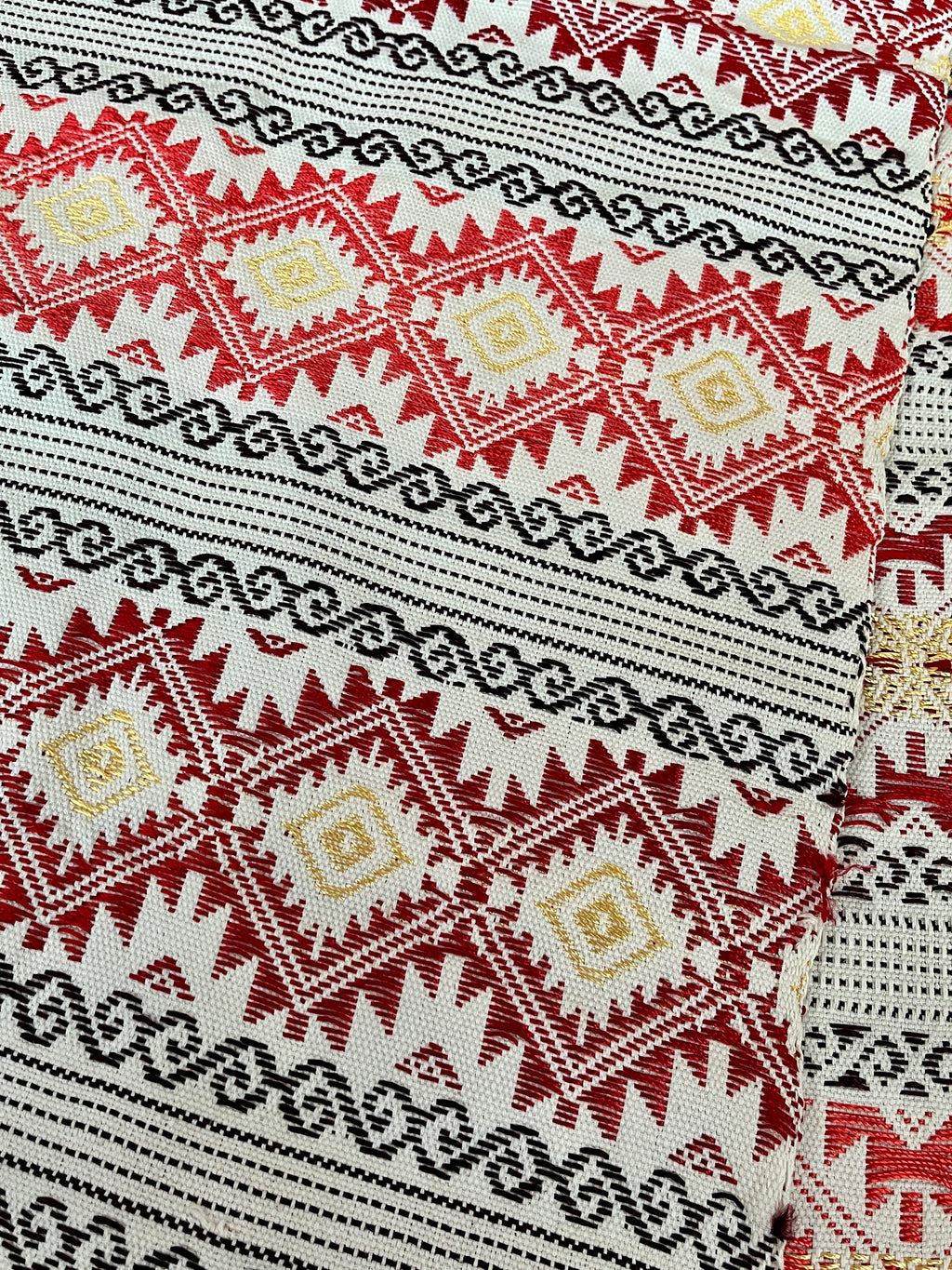 Coral and Red Diamonds Table Runner