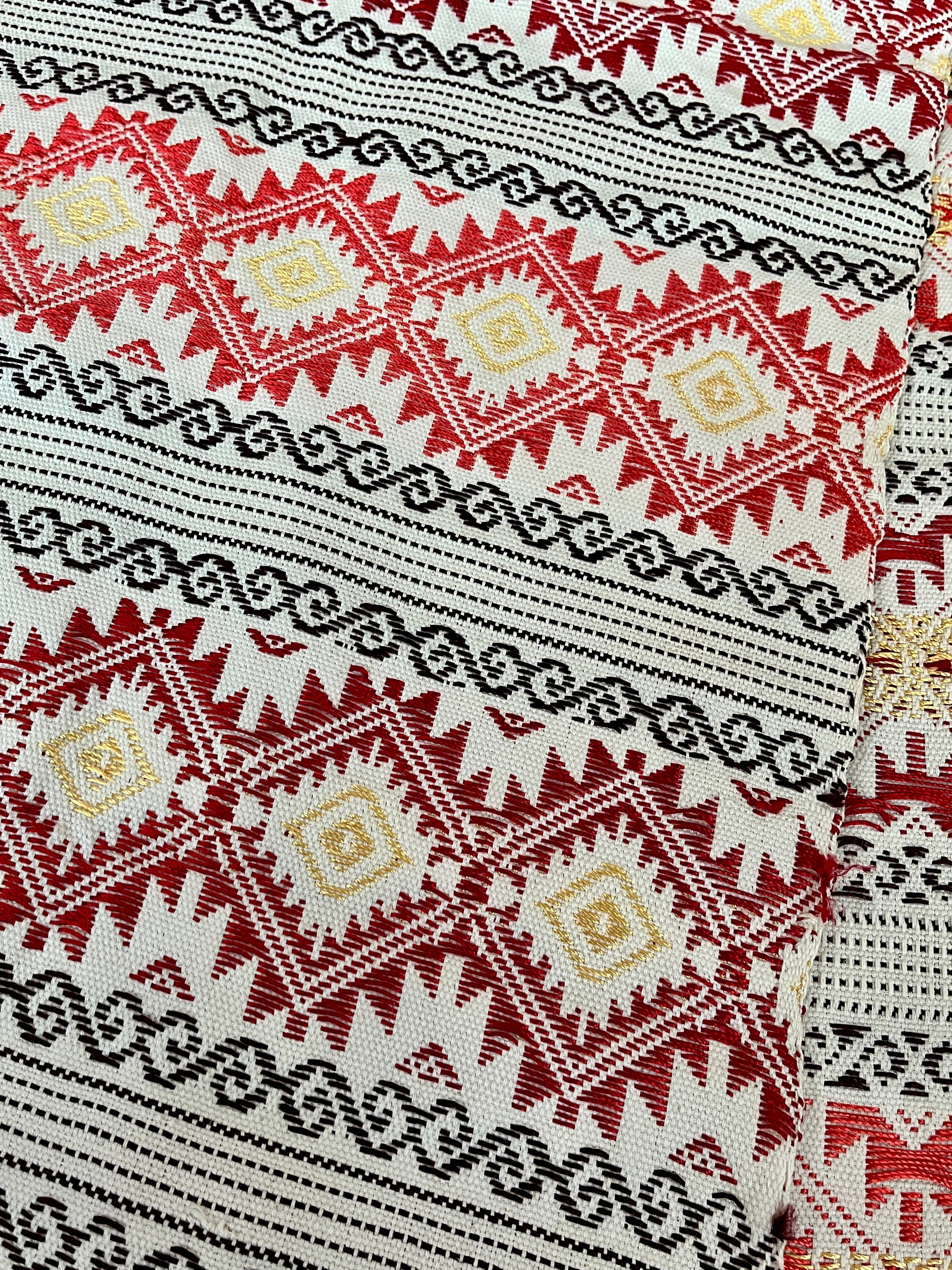 Coral and Red Diamonds Table Runner
