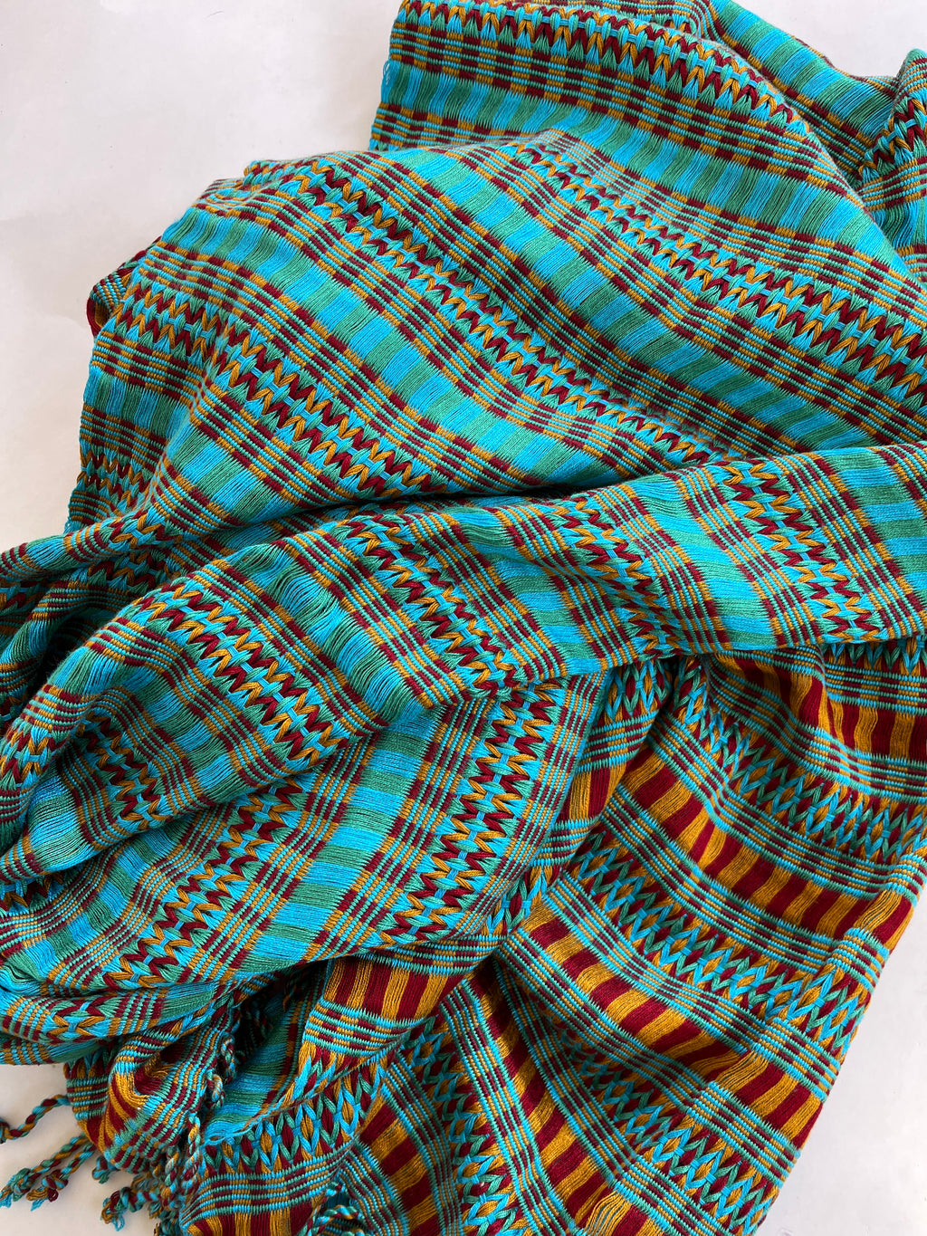 Turquoise and Copper Scarf/Throw