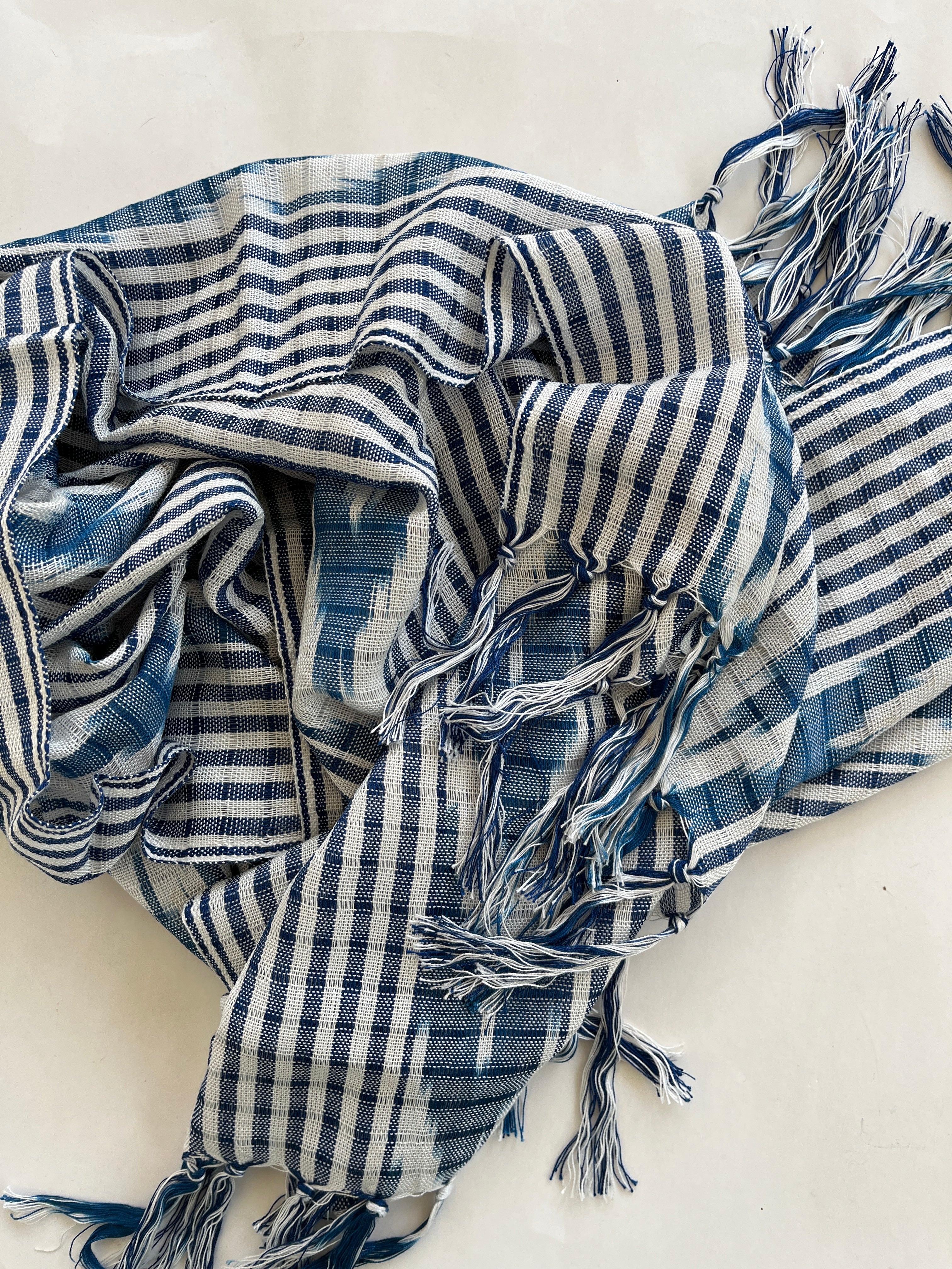 Indigo Rayon Hand Woven Scarf