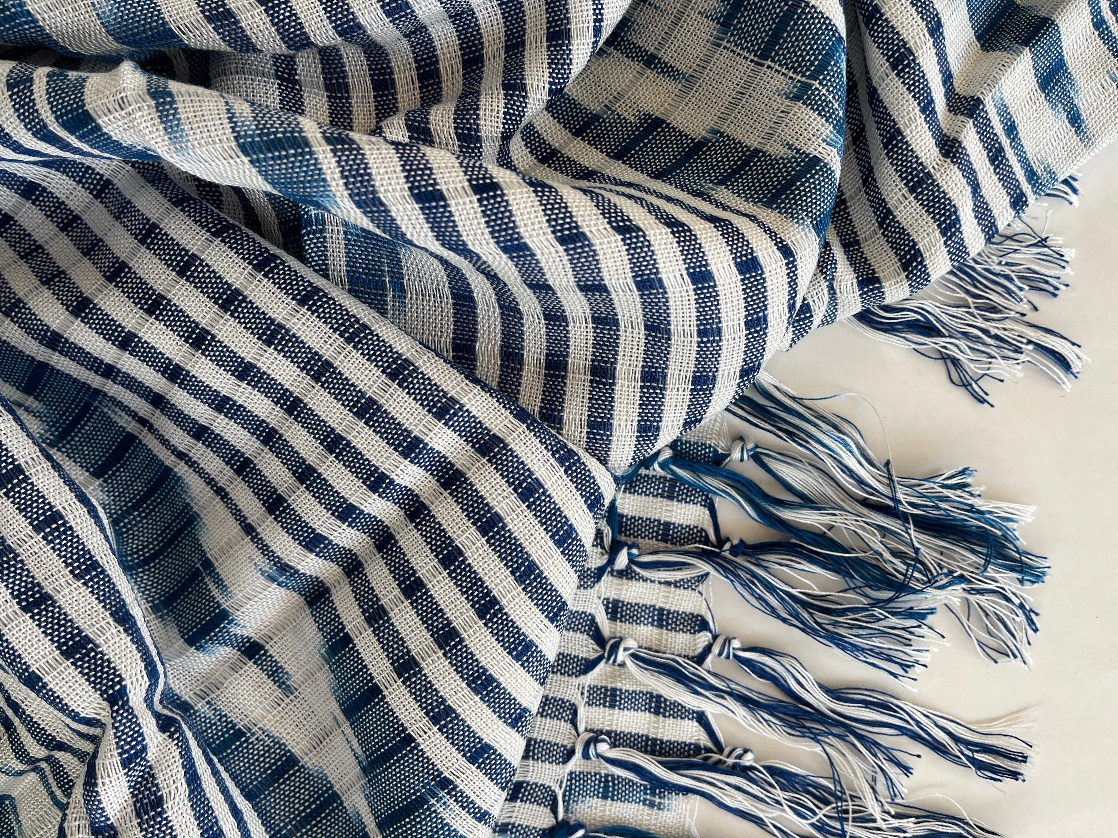Indigo Rayon Hand Woven Scarf
