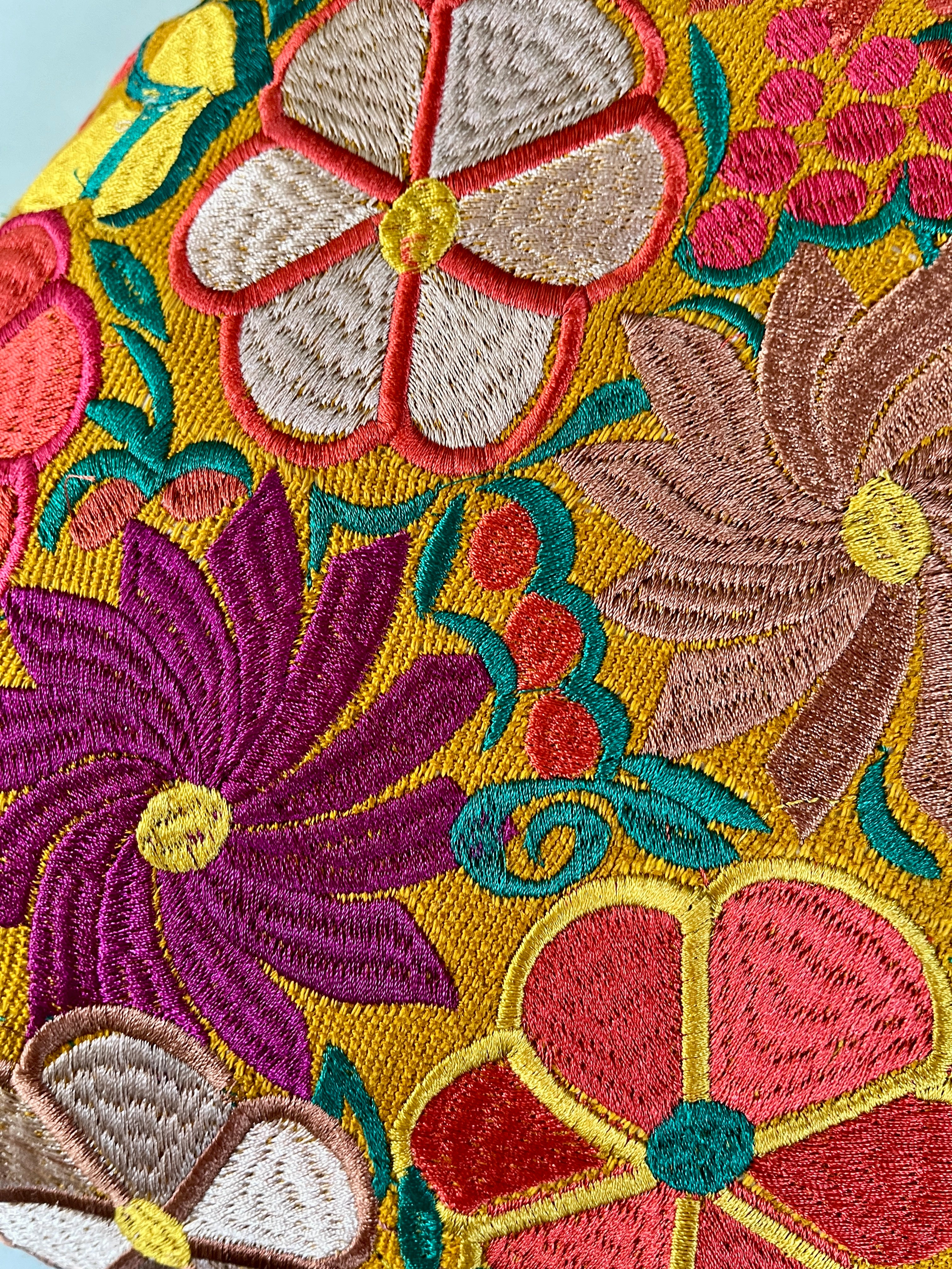 Embroidered Pillow Cover