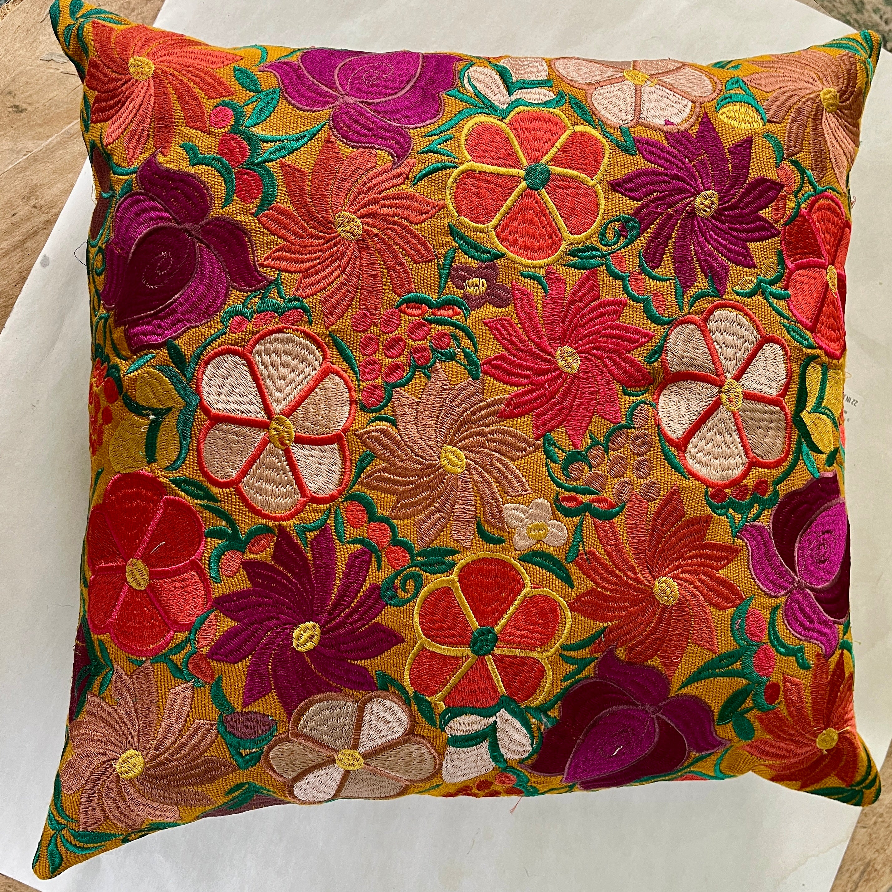 Embroidered Pillow Cover