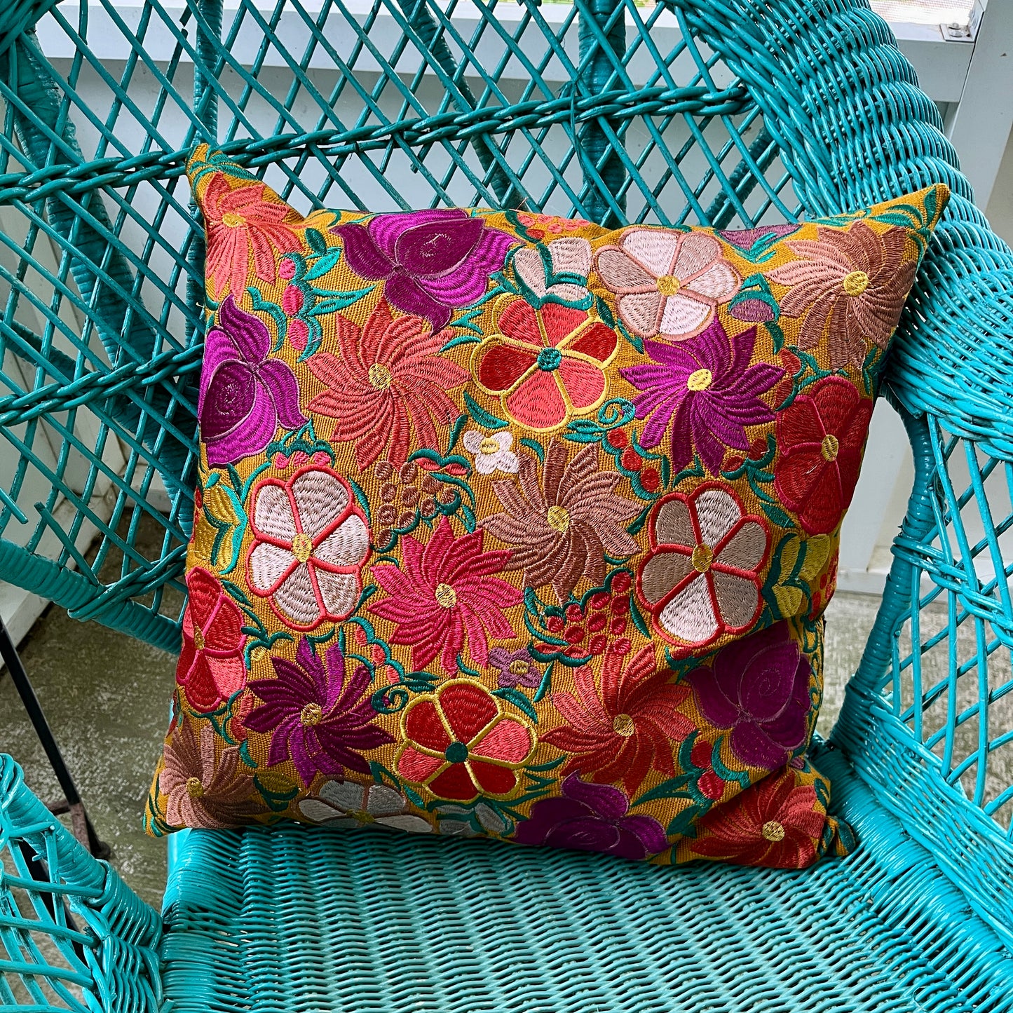 Embroidered Pillow Cover