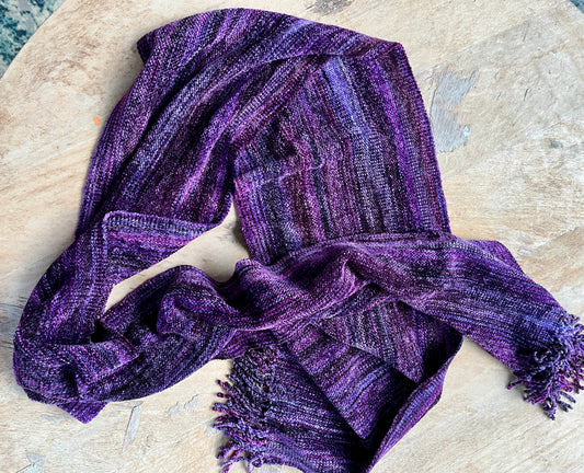 Handwoven Bamboo Chenille Scarf from Guatemala