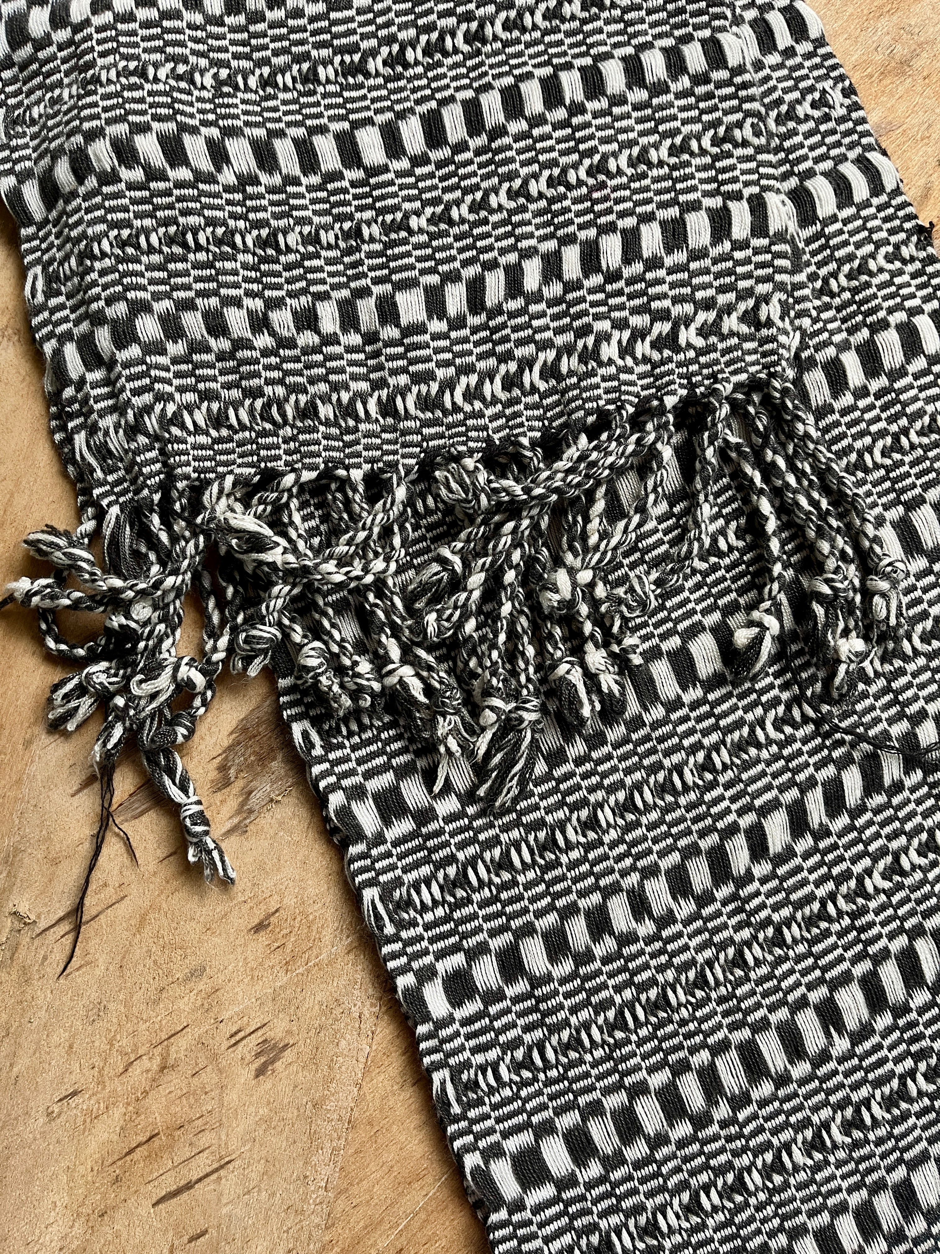 Handwoven Scarf - Charcoal & Silver