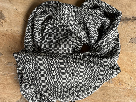 Handwoven Scarf - Charcoal & Silver