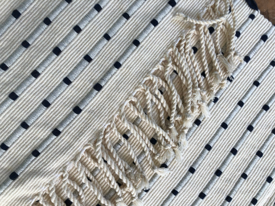 Natural and Indigo Table Runner