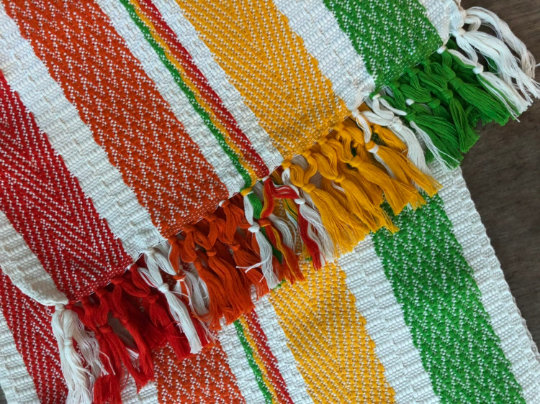 Rainbow Sherbet - Hand Woven Table Runner from Guatemala