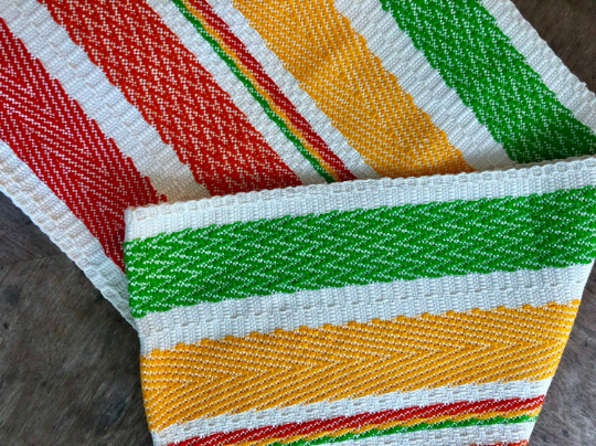 Rainbow Sherbet - Hand Woven Table Runner from Guatemala