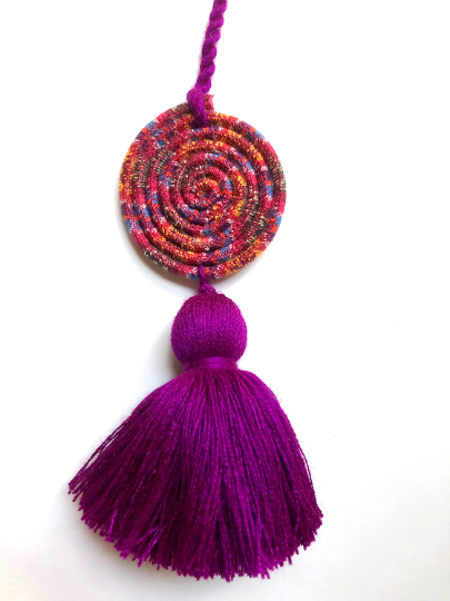 Circle PomPom Christmas Ornament