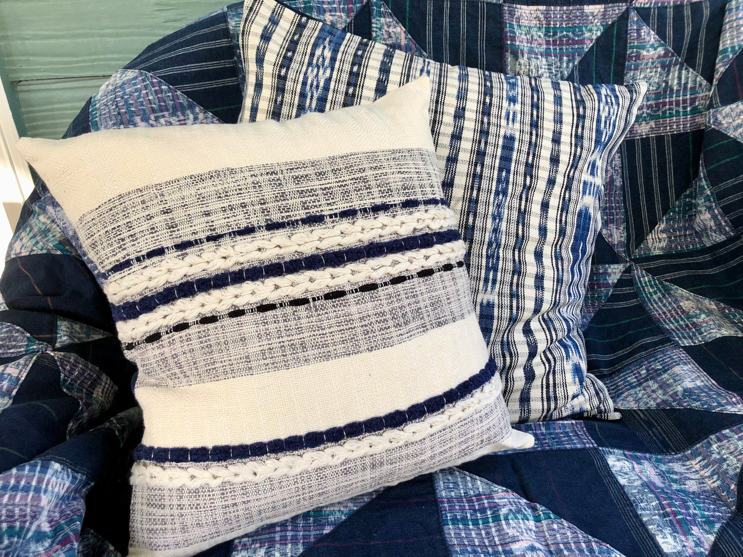 Indigo and Natural Pillow Cover