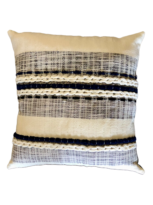 Indigo and Natural Pillow Cover