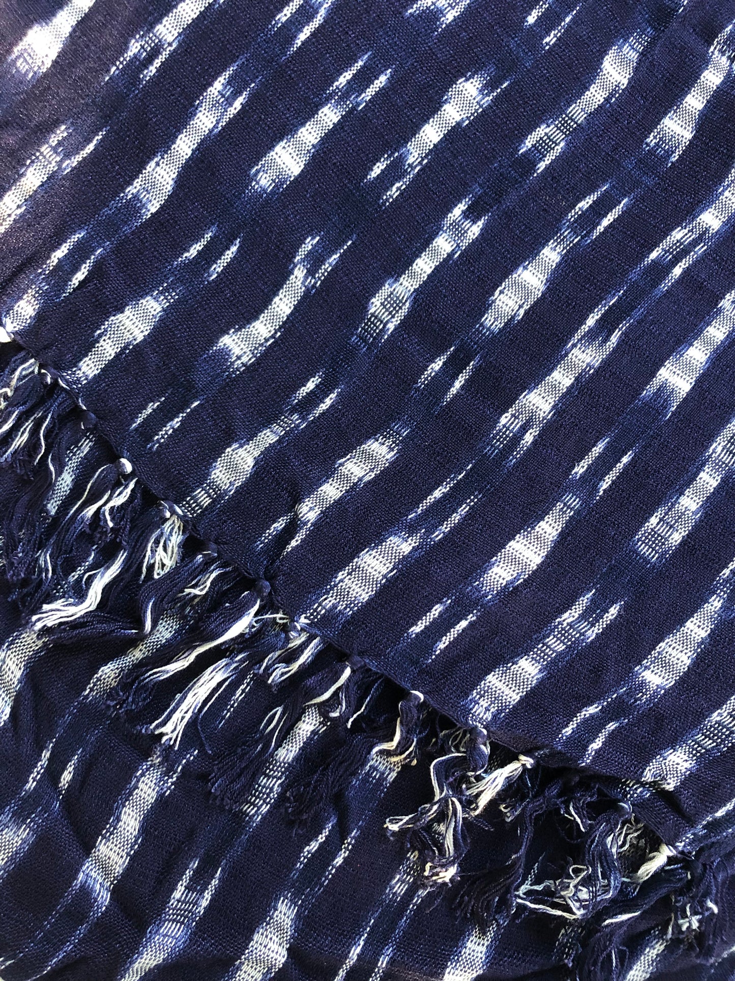 Hand Woven Scarf - Indigo Ikat