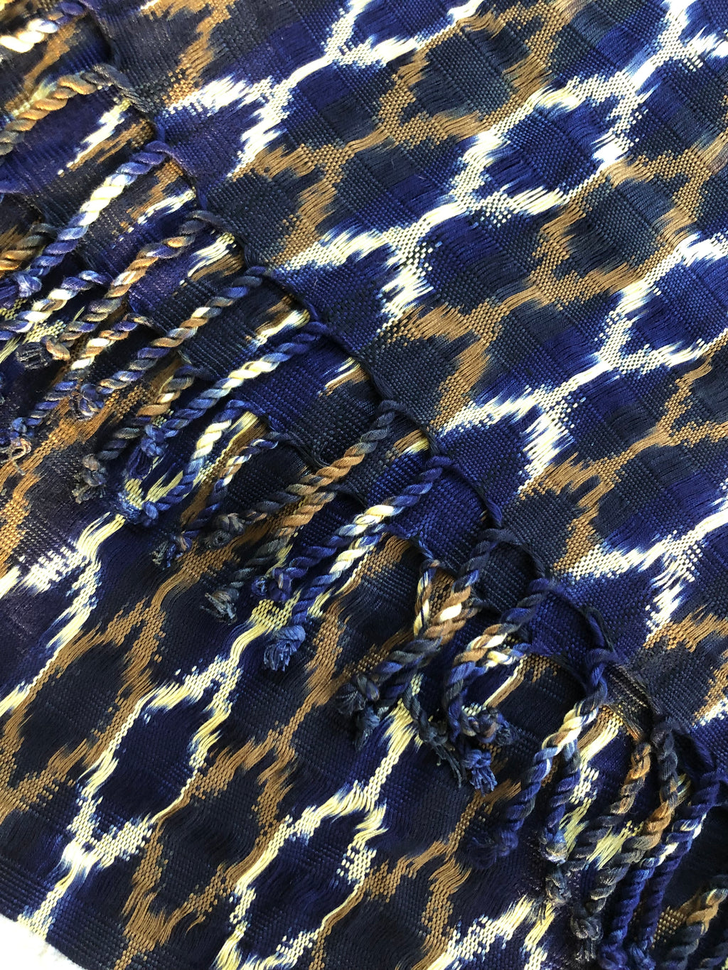 Hand Woven Scarf - Indigo, Cafe, and Natural