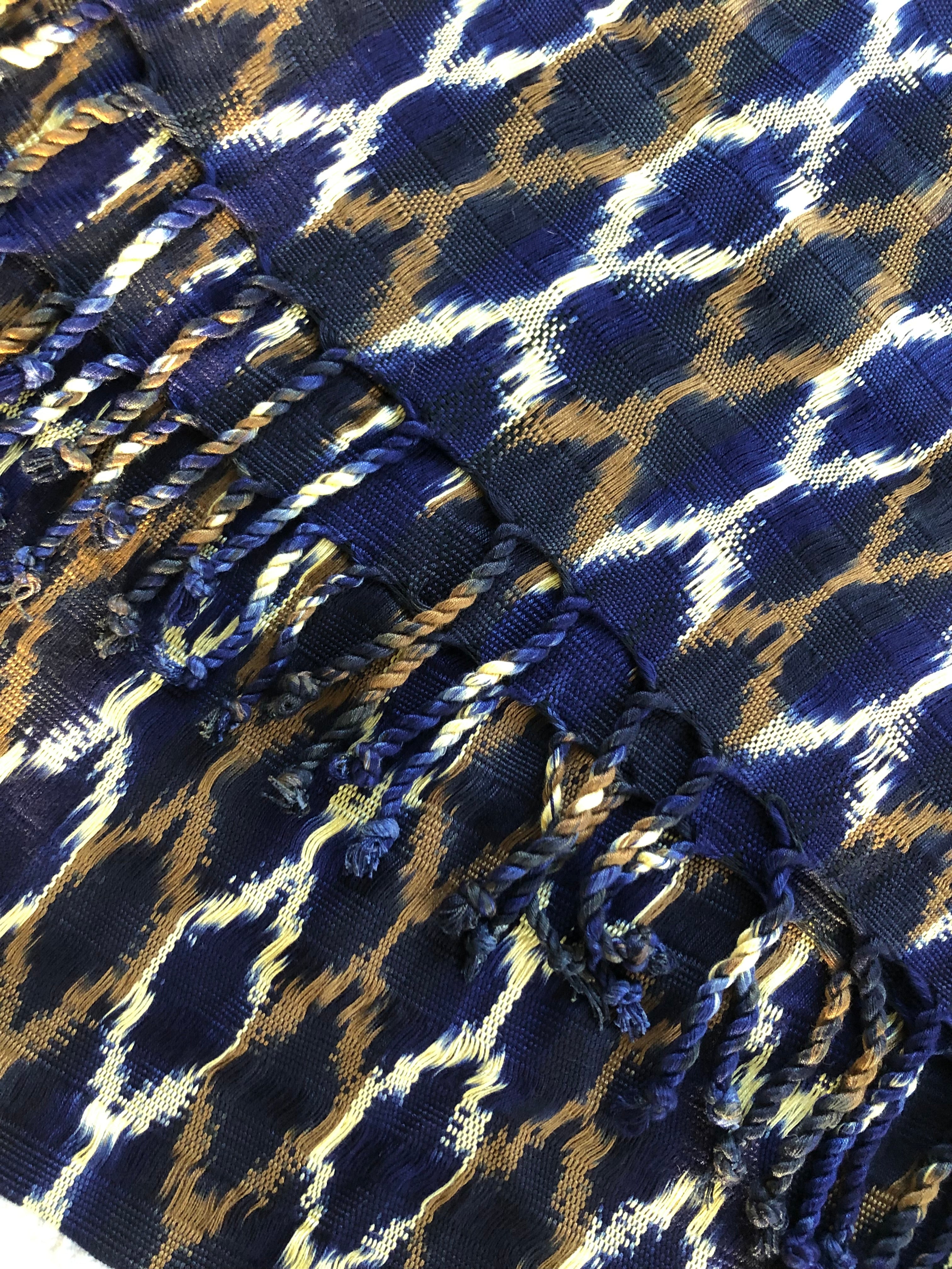 Hand Woven Scarf - Indigo, Cafe, and Natural