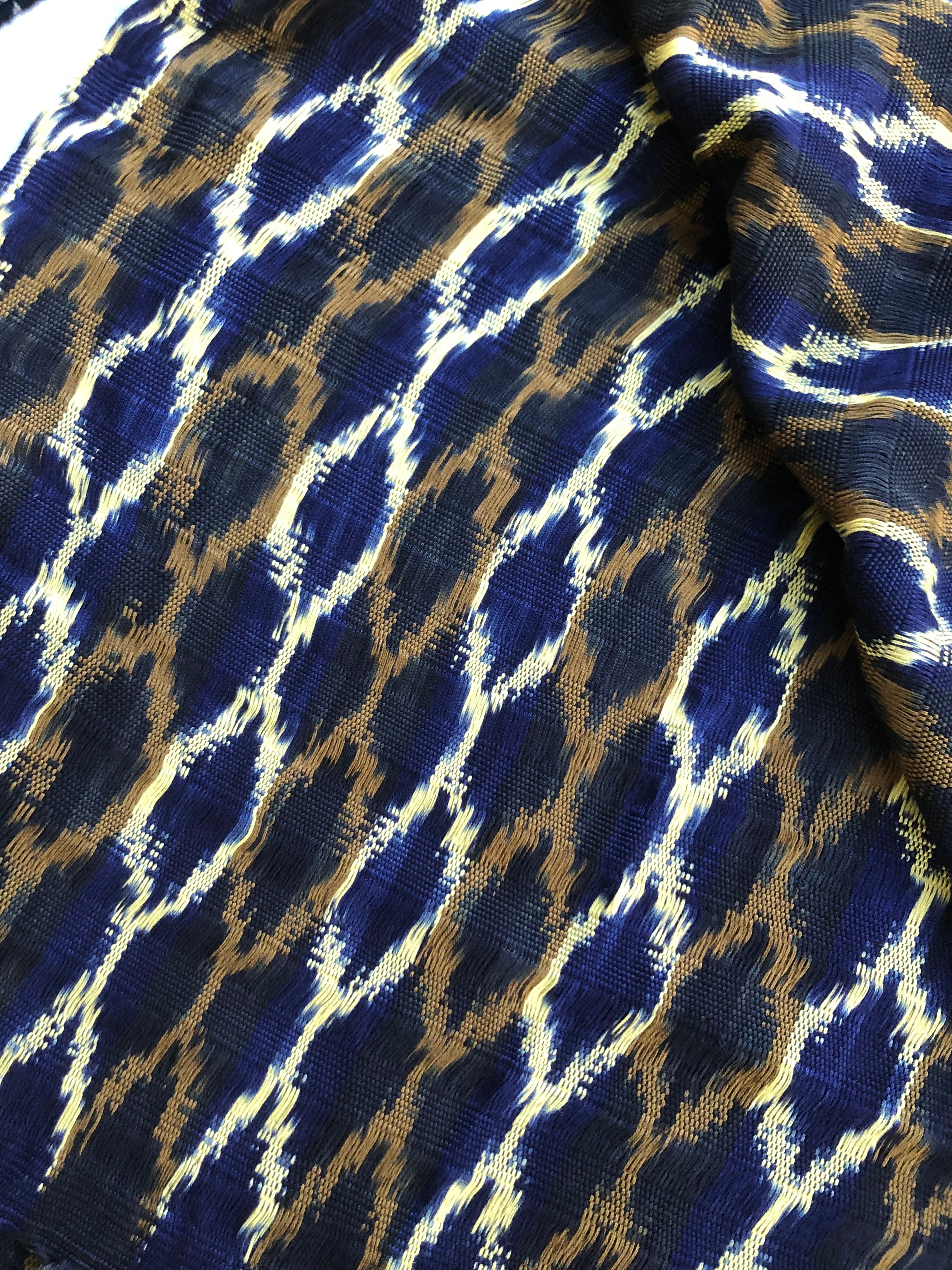 Hand Woven Scarf - Indigo, Cafe, and Natural