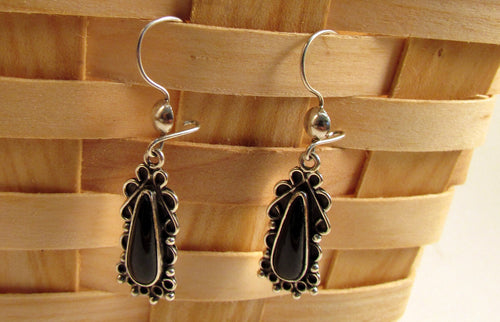 Black Jade Tear Drop Earrings