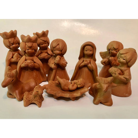 Hand Made Clay Nativity