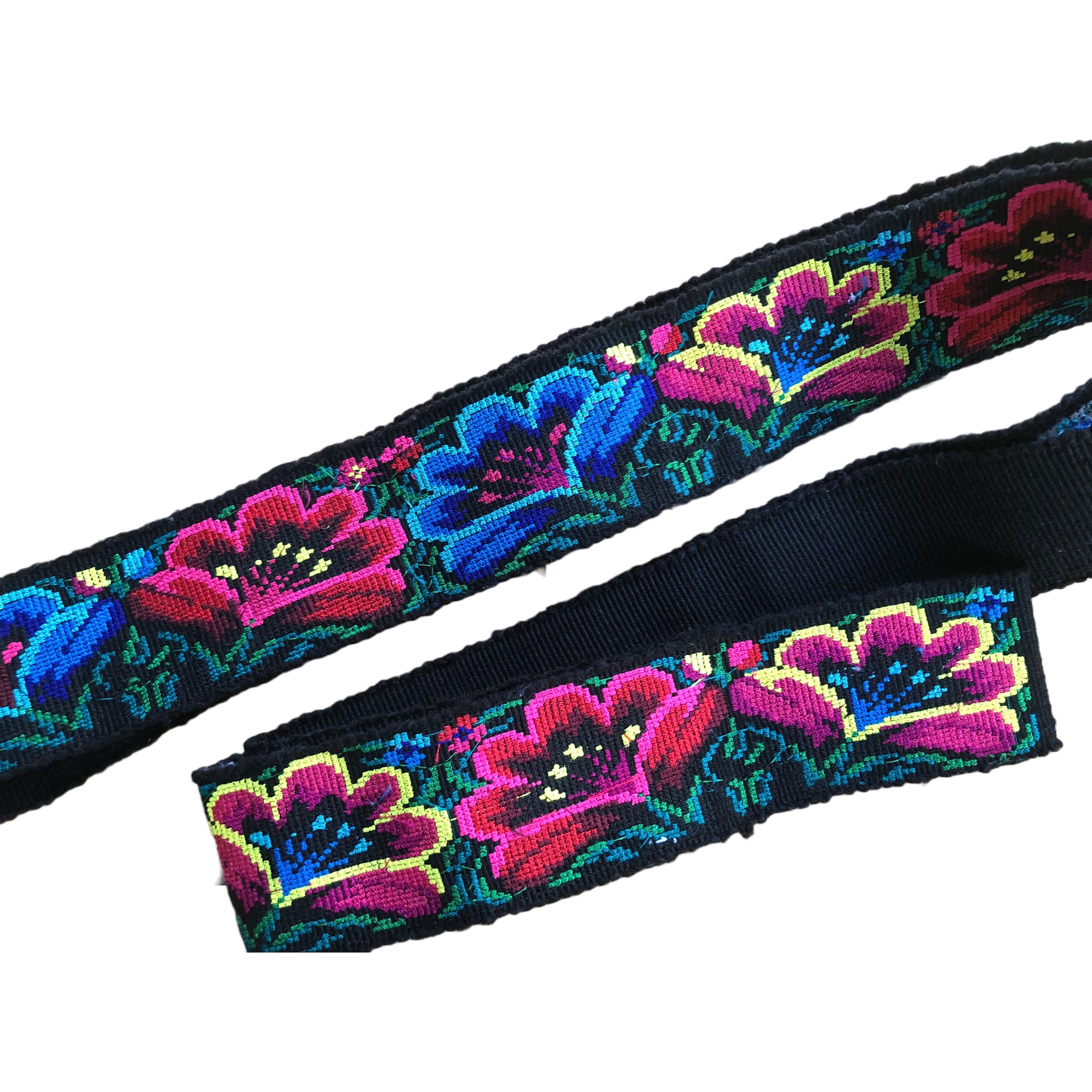 Mayan Faja - Pink and Blue Flowers