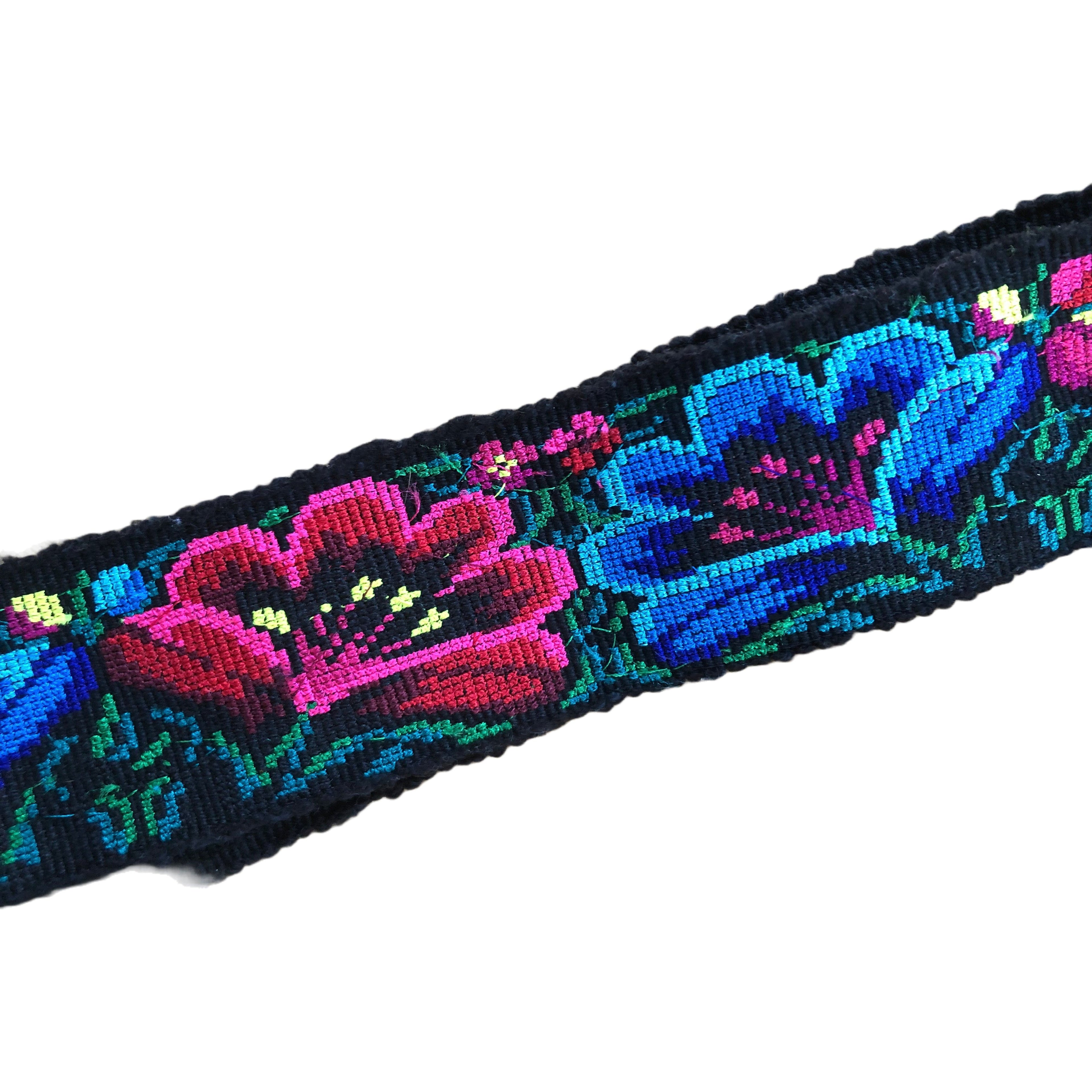 Mayan Faja - Pink and Blue Flowers