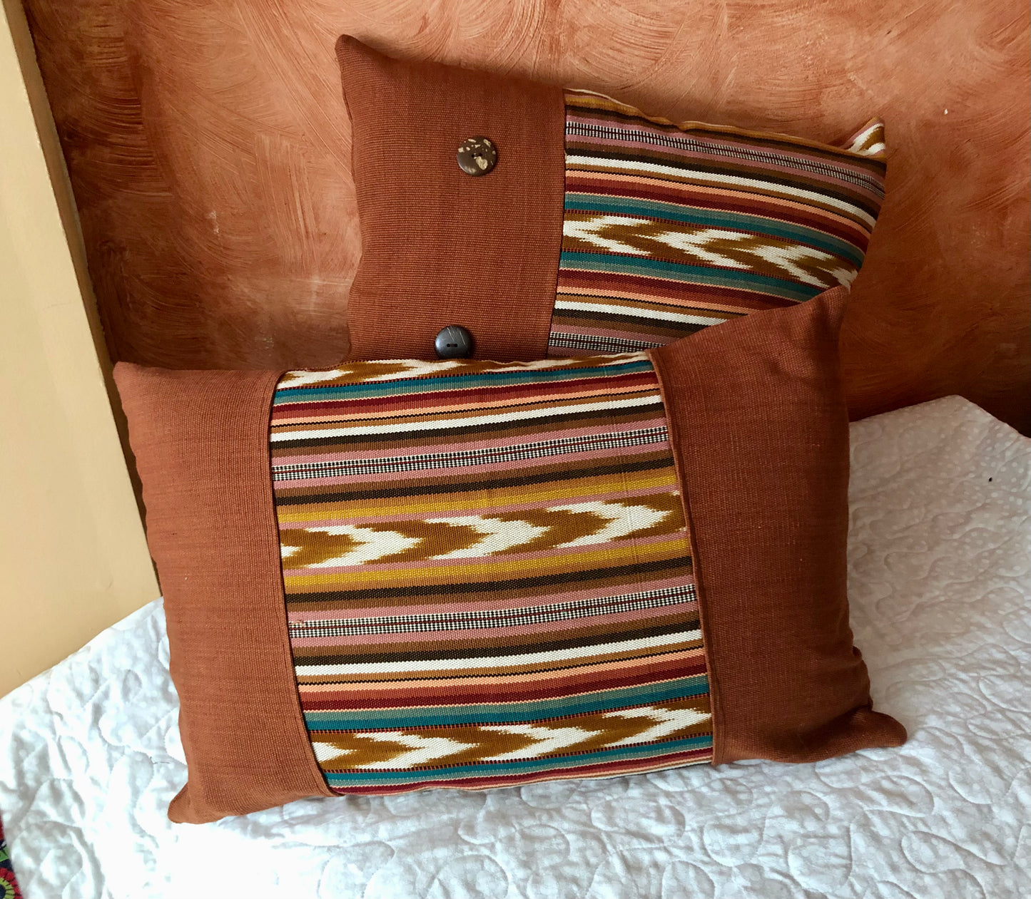 Guatemalan Ikat Fabric Pillow - Viento